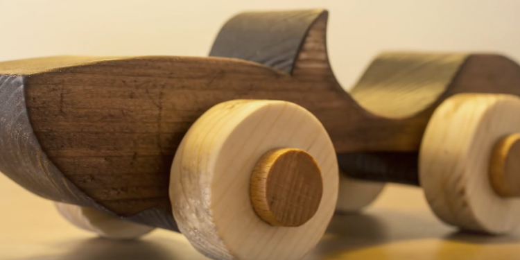 a car made of wood prototype
