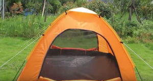 orange tent for youth campers